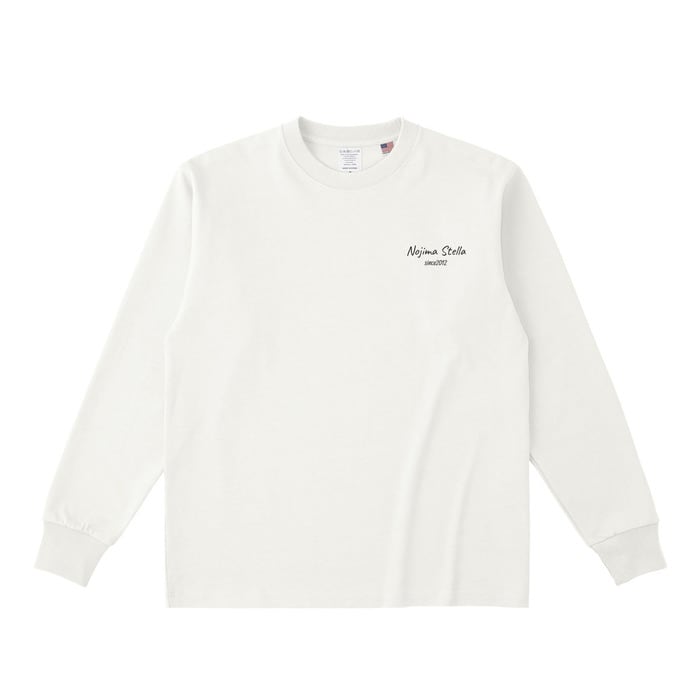 & Stella】刺繍ロングスリーブTシャツ（cursive） -ナチュラル