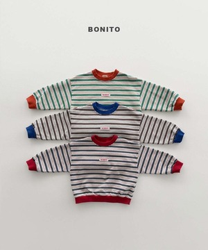 【予約】bonito Feeling stripe sweatshirt