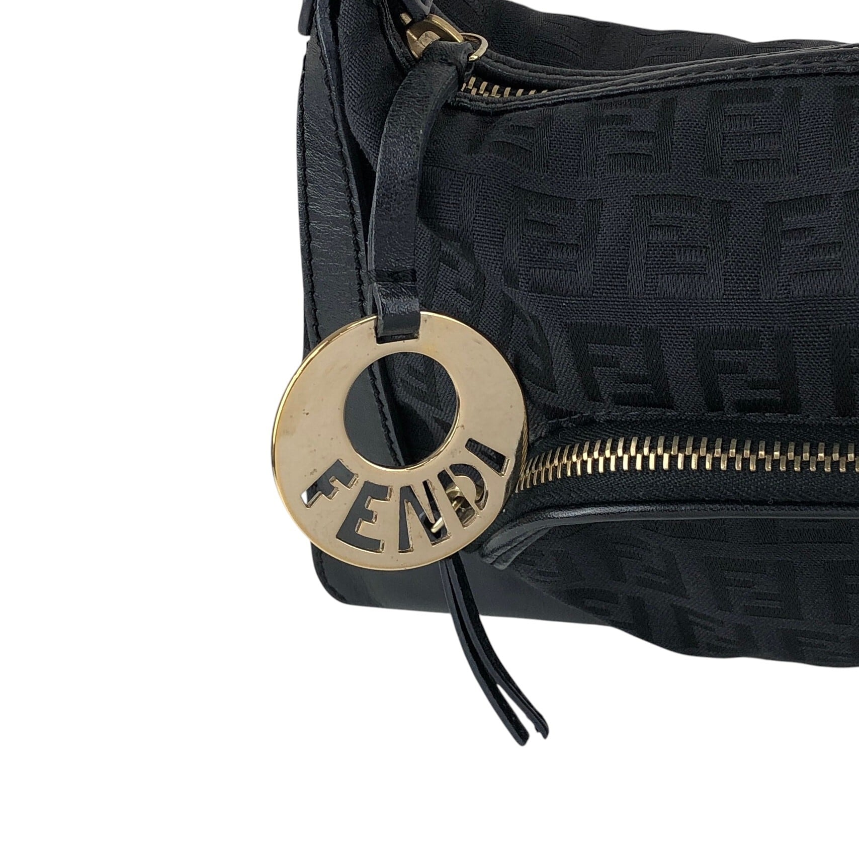 1円 ☆FENDI フェンディ ズッカ キャンバス レザー トートバッグ 