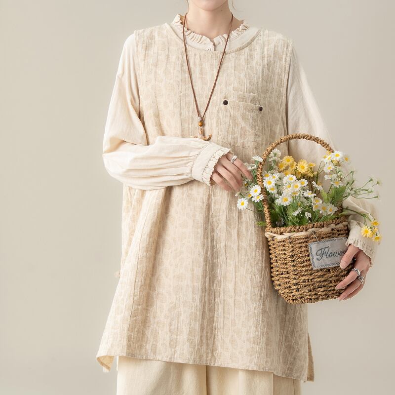 ジャガード風デザインベスト M2157