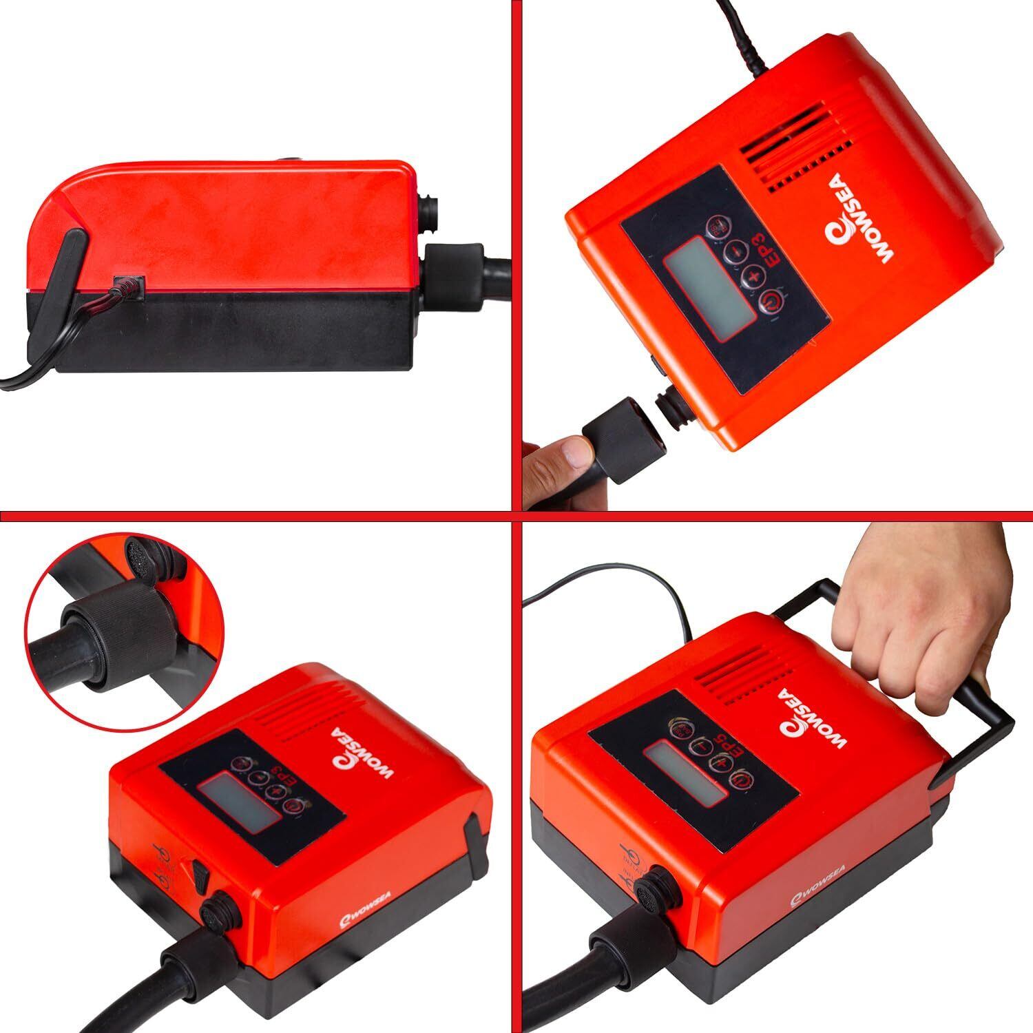 新着商品】WOWSEA SUP用 電動エアーポンプ 12V給電 16psiまで