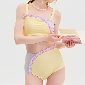 【Swim Wear】配色Frillのタンキニ水着 (kai0339)