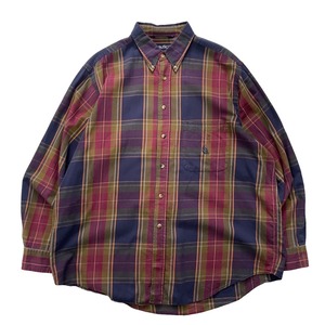 1990's nautica / cotton check shirt #F449