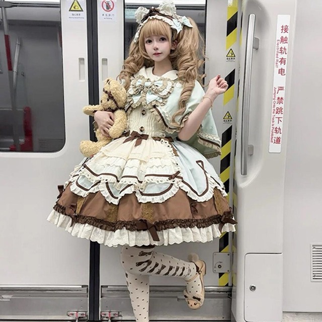 SEASONZ 甘ロリ 夢かわいい セットアップ ケープ インナー ジャンパースカート ふわふわアイドル衣装 イベント衣装 コンカフェ