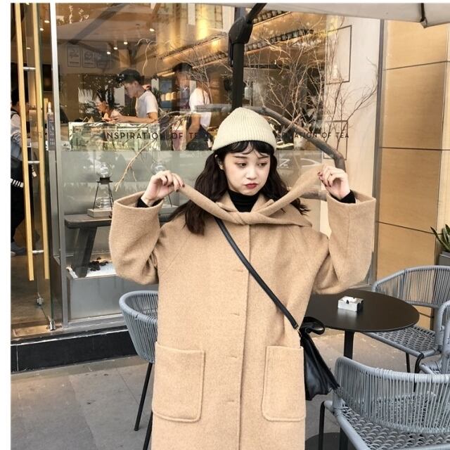 ounce アンゴラジャケット キャメル 韓国 レディース 韓国 ファッション レディース 秋冬 ロングコート キャメル ピンク
