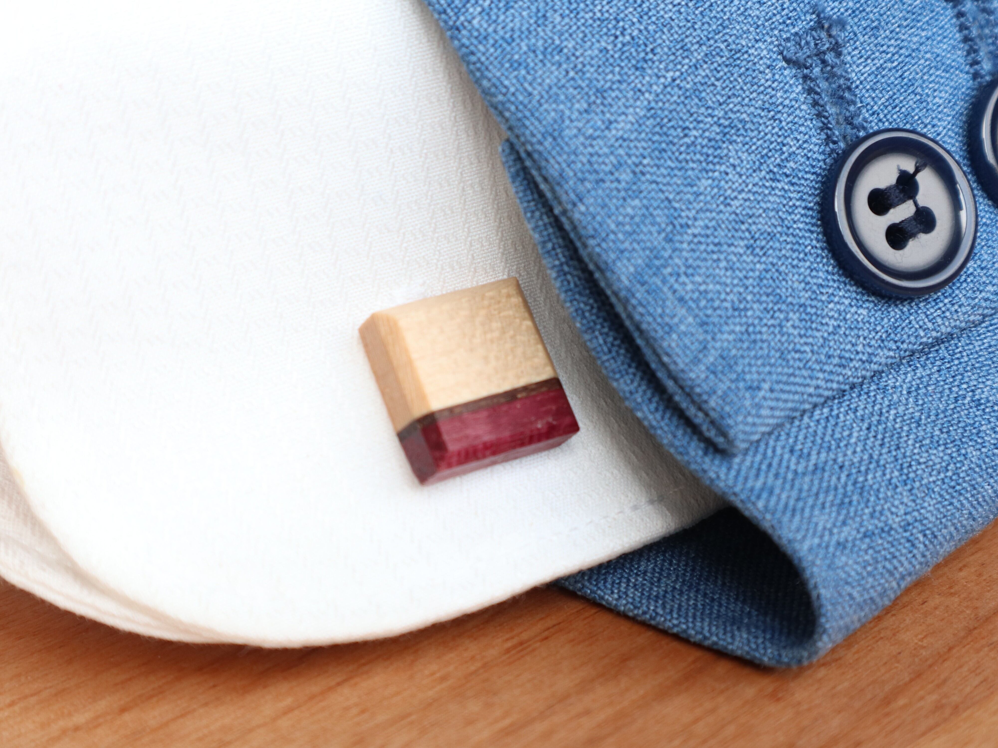 カフリンクス【Tricolor】/メープル×ローズウッド×パープルハート