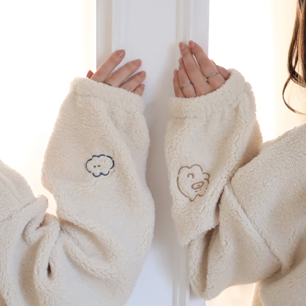 ウサクマのモコモコハーフジップ /ネイビー（MK-406） | もくもく