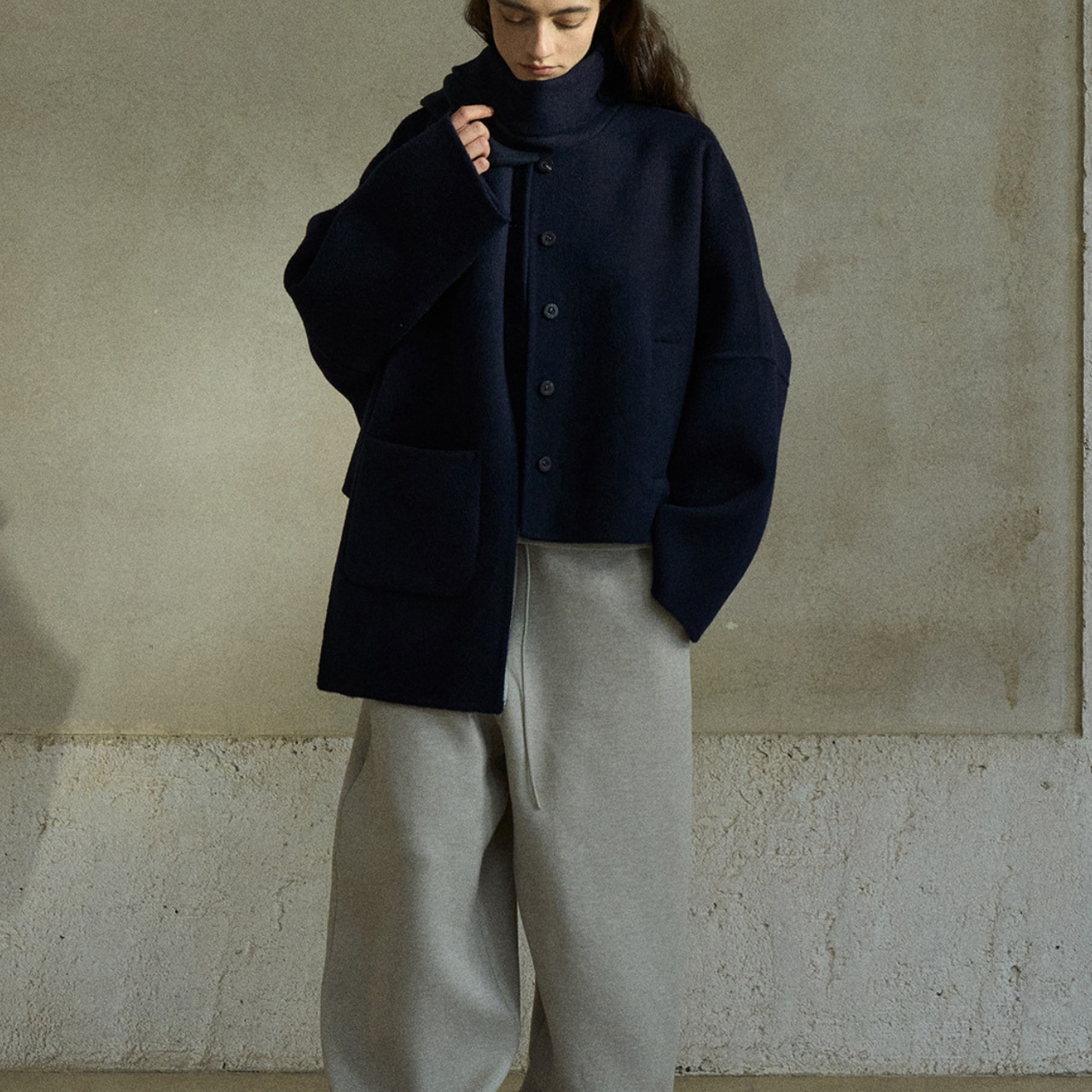 Wool no collar Jacket T3615