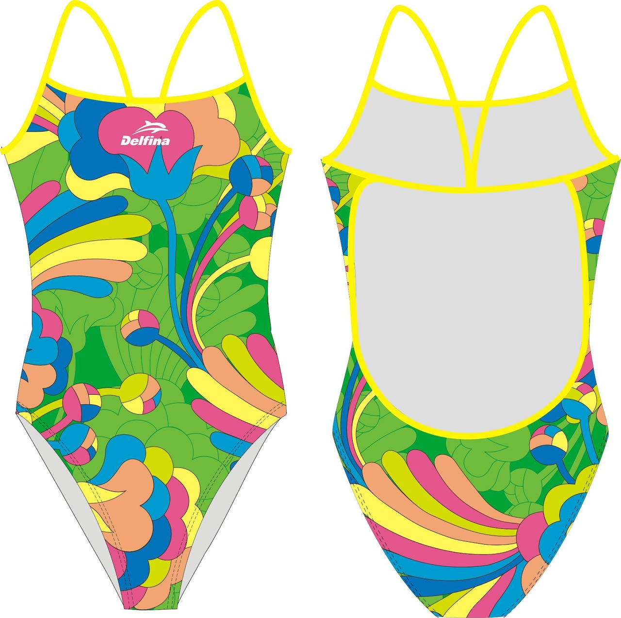 Delfina - Aqua Flora One Light back Swimsuit