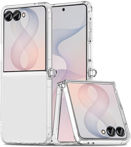 対応 Galaxy Z Flip 8 ケース クリア ショルダーストラップ用ホール