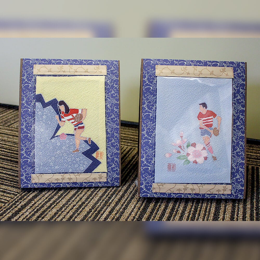 熊谷染ラグビー掛け軸たとう