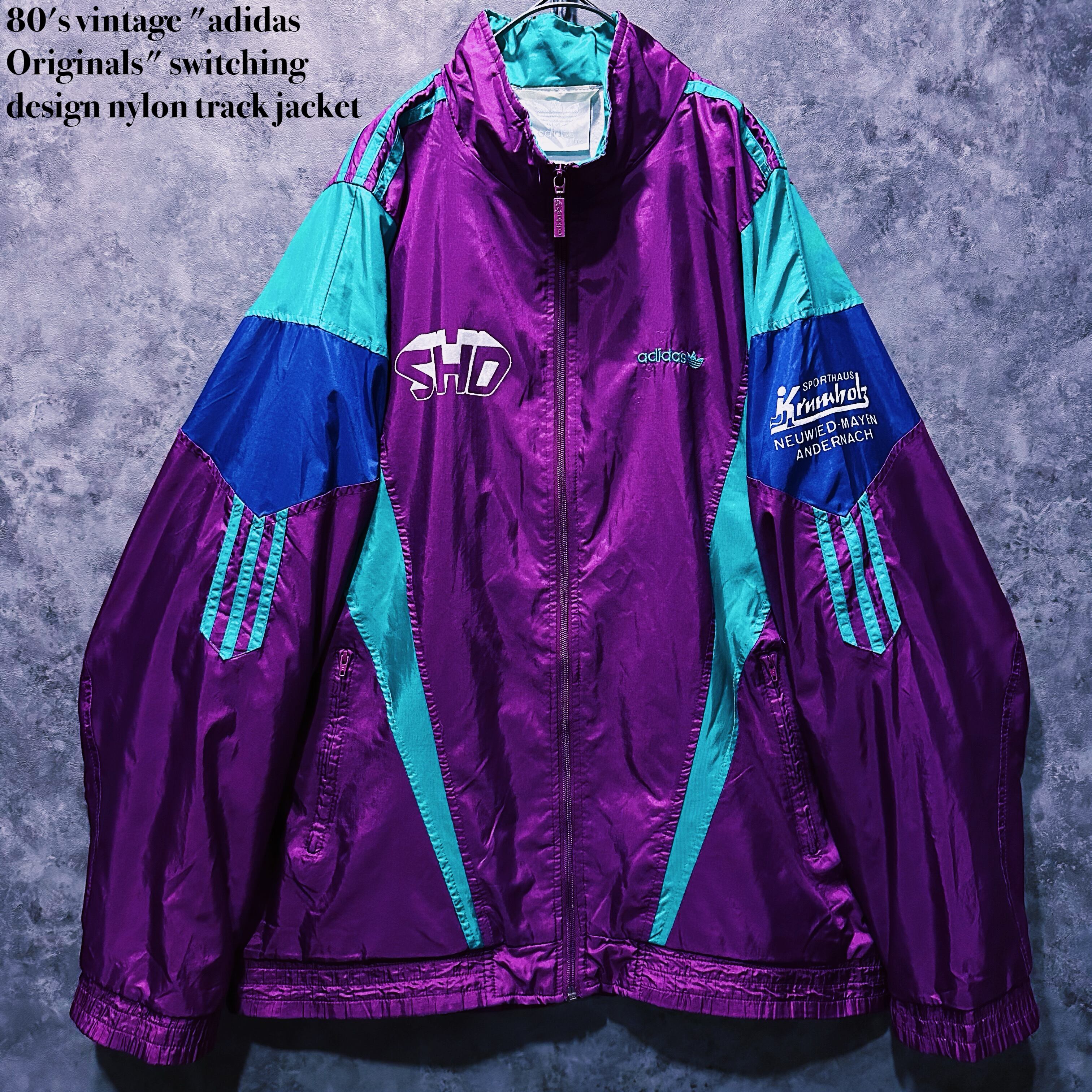 【doppio】80's vintage "adidas Originals" switching design nylon track jacket