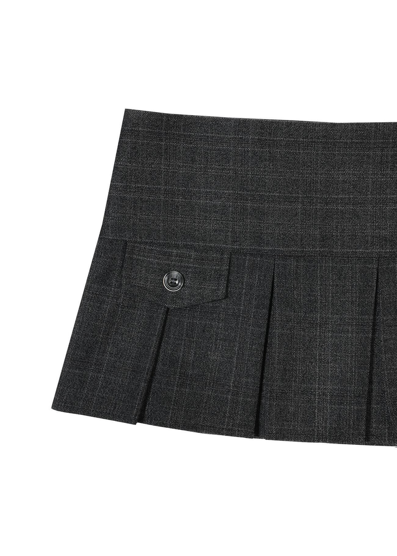 bohemian seoul PLEATED WRAP SKIRT Mサイズ BOHEMIAN SEOUL] PLEATED WRAP SKIRT, DEEP GRAY 正規品 韓国ブランド