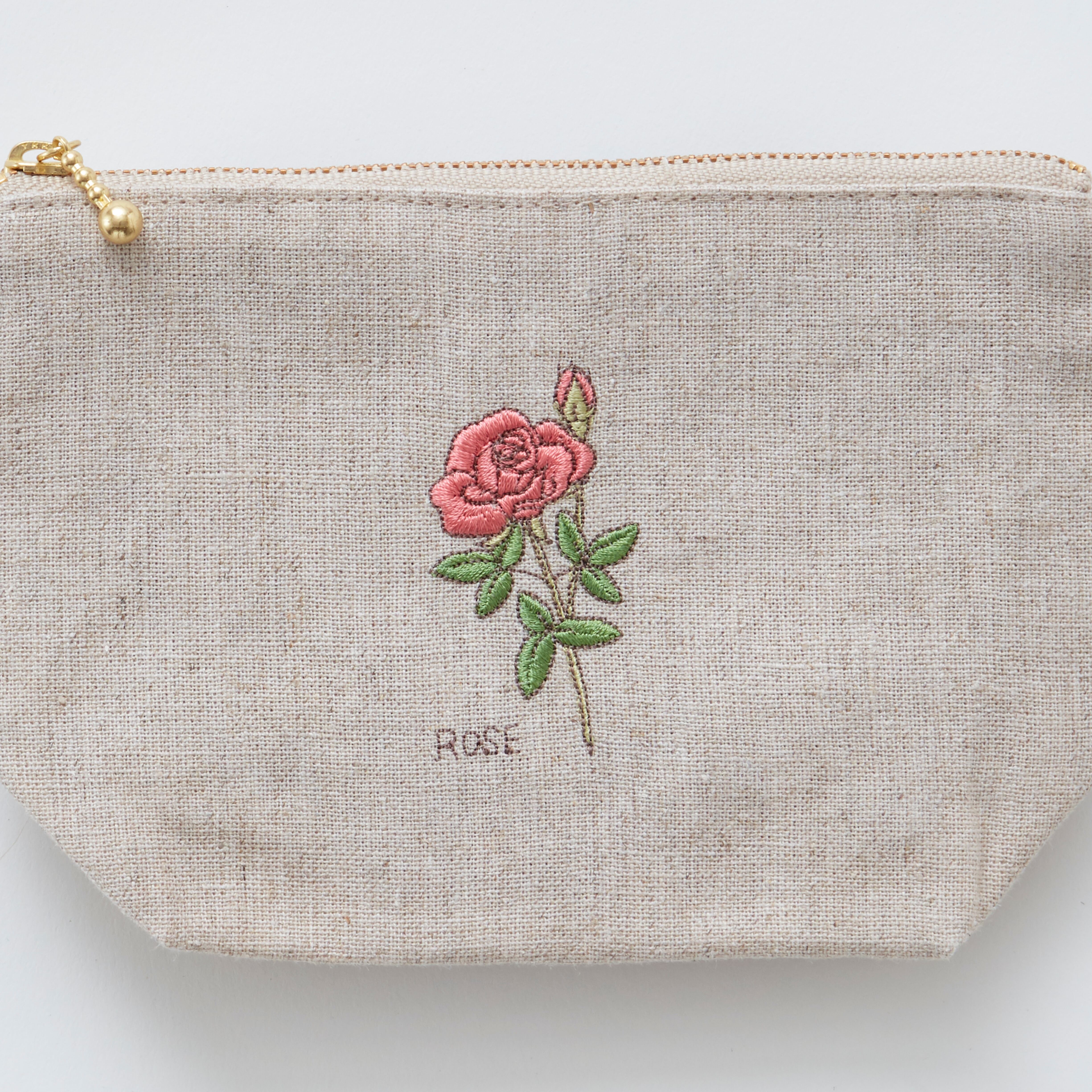 リネンポーチ〈Nローズ〉 | Etoffe（エトフ） 公式 ONLINE SHOP