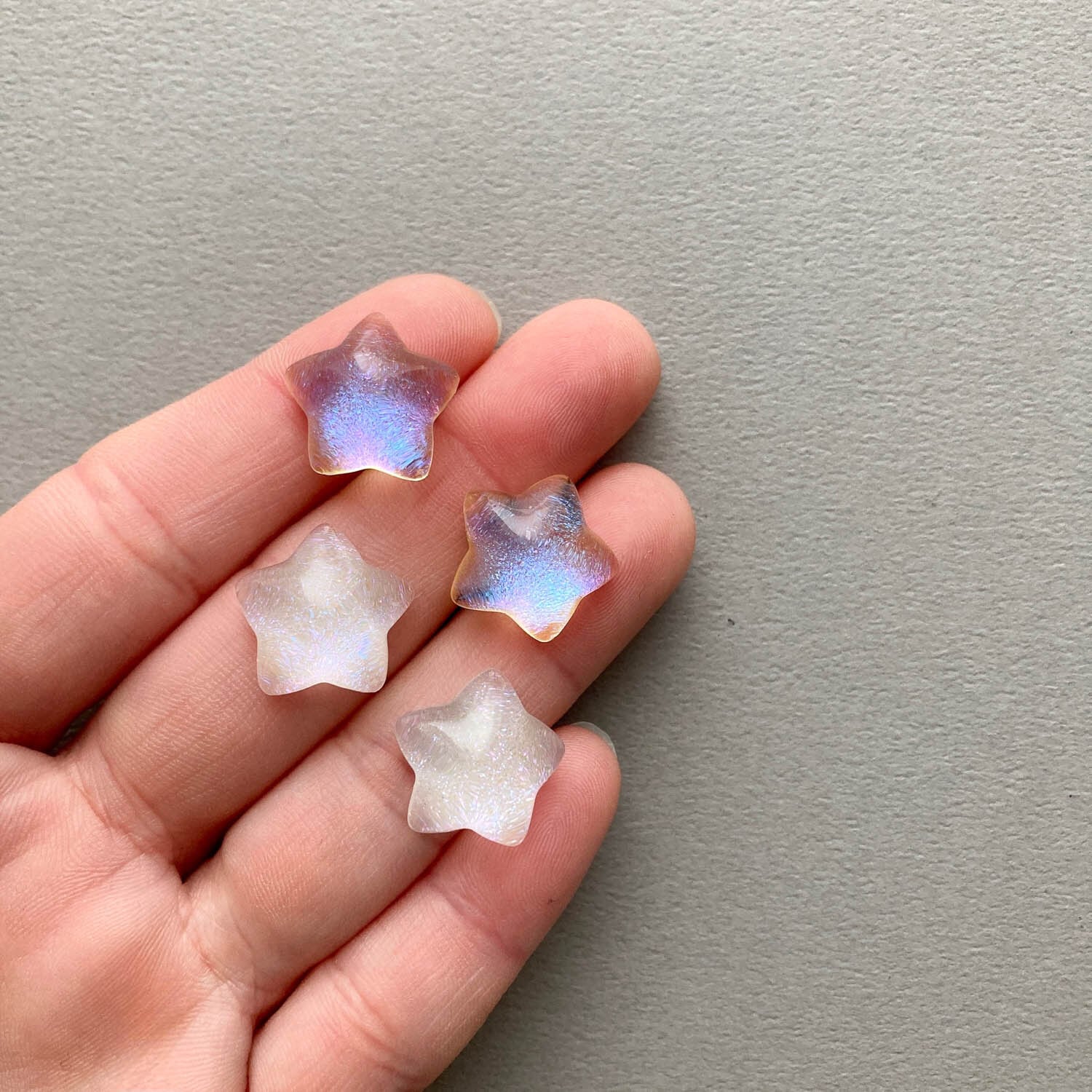 オーロラぷっくり星カボション | Dua-アクセサリーパーツショップ
