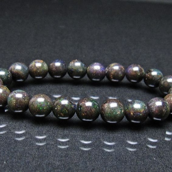 ブラックオパール ブレスレット 10mm 一点物 111-37953