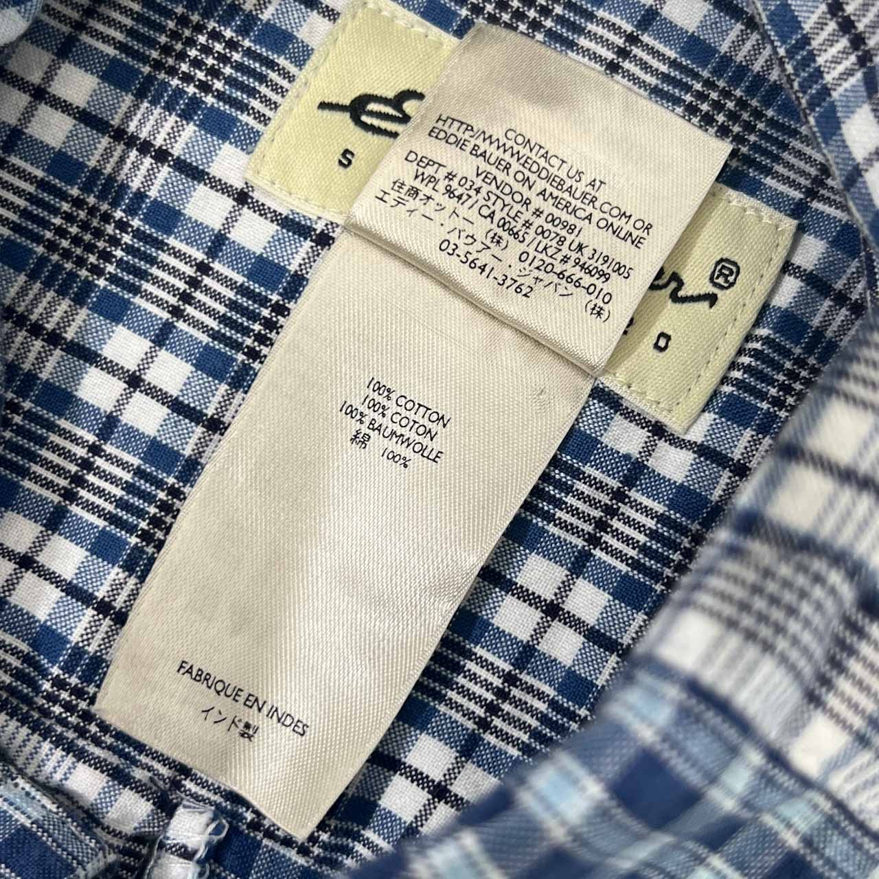 90s 【美品】エディーバウアー チェック シャツ 半袖 インド製 XL 赤 