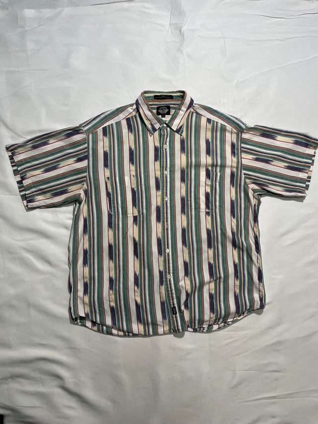 90's Dockers Stripe S/S shirt ネイティブ柄