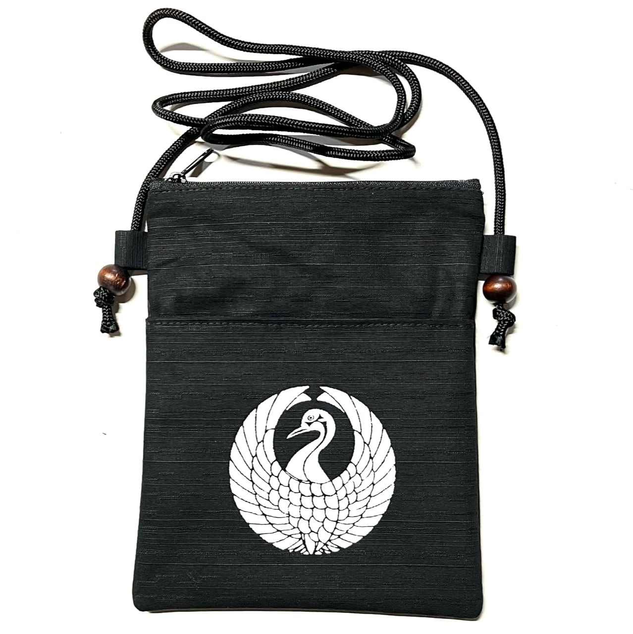 家紋入り肩掛けポシェット（黒） | 祭用品専門店『そめきん』ネット