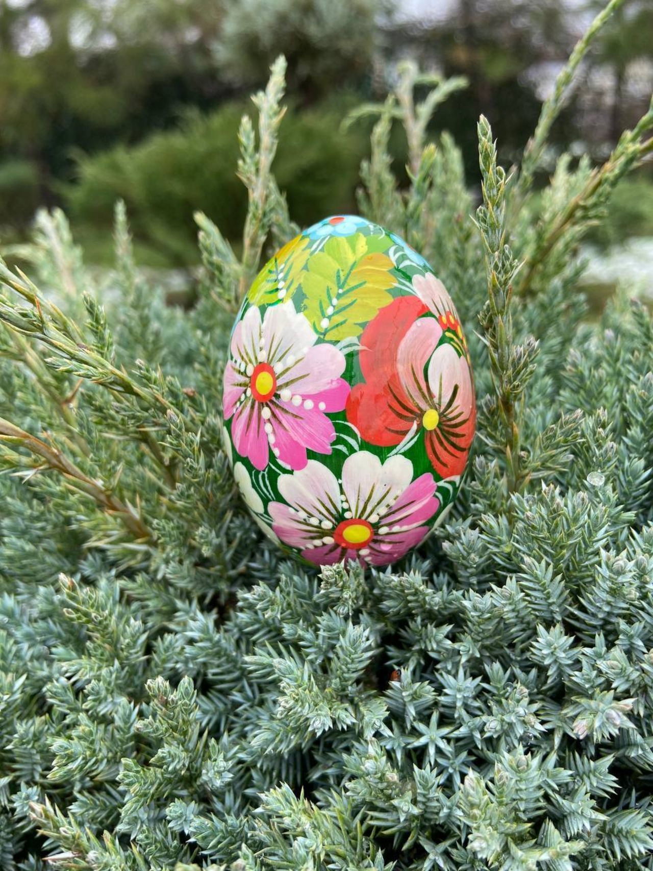 ペトリキウカ塗りのイースター・エッグ 7cm　ホメンコ作 - 2