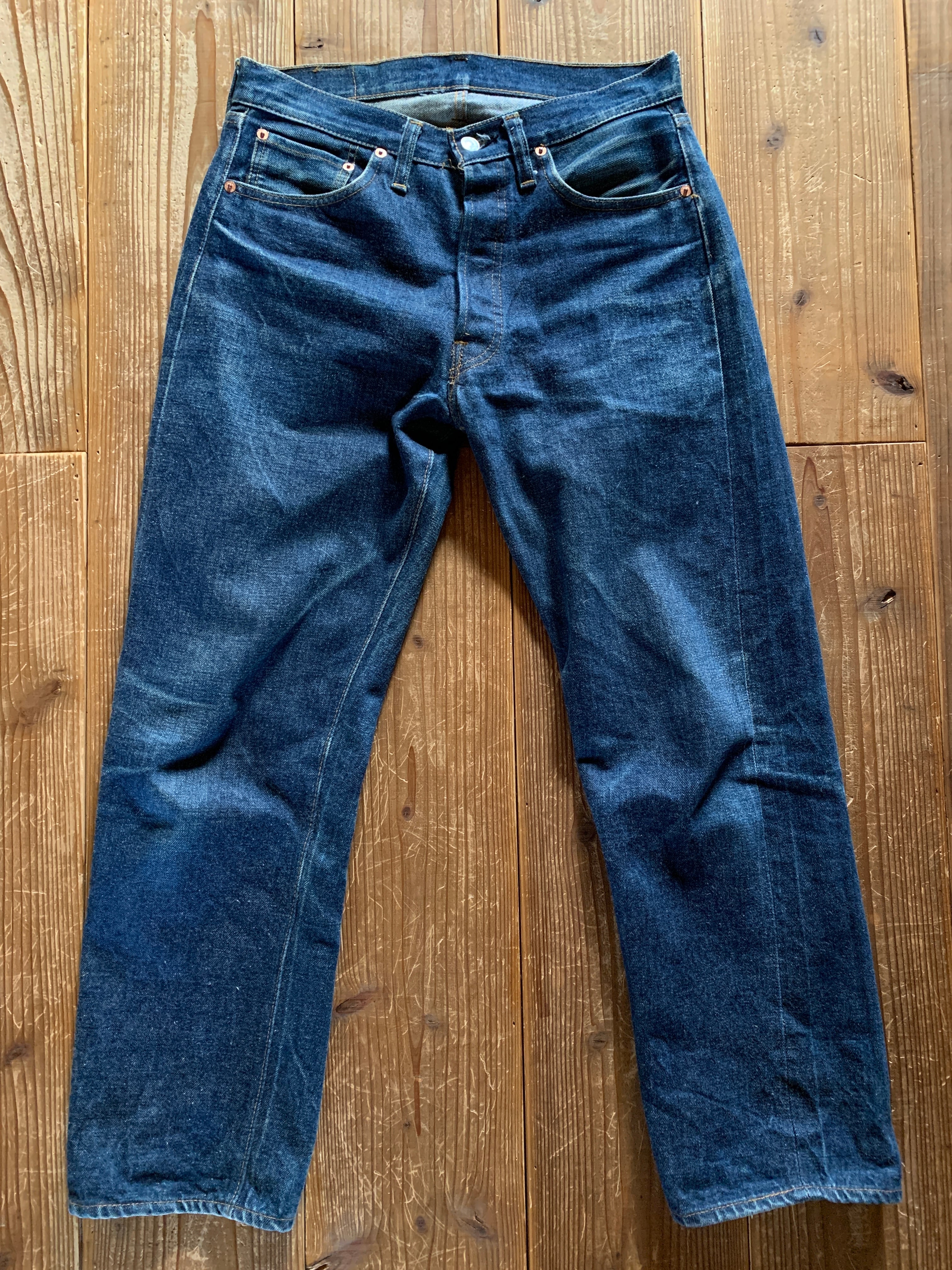 70's Levi's 501 66前期 デニムパンツ 濃紺 ブランクタブ 実寸(W32.5×L27.5)
