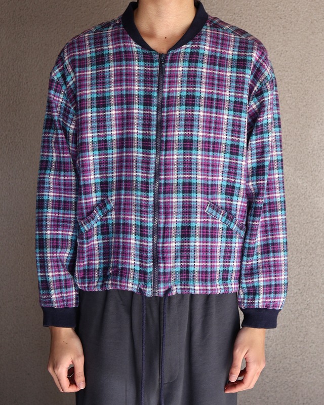 short length check blouson