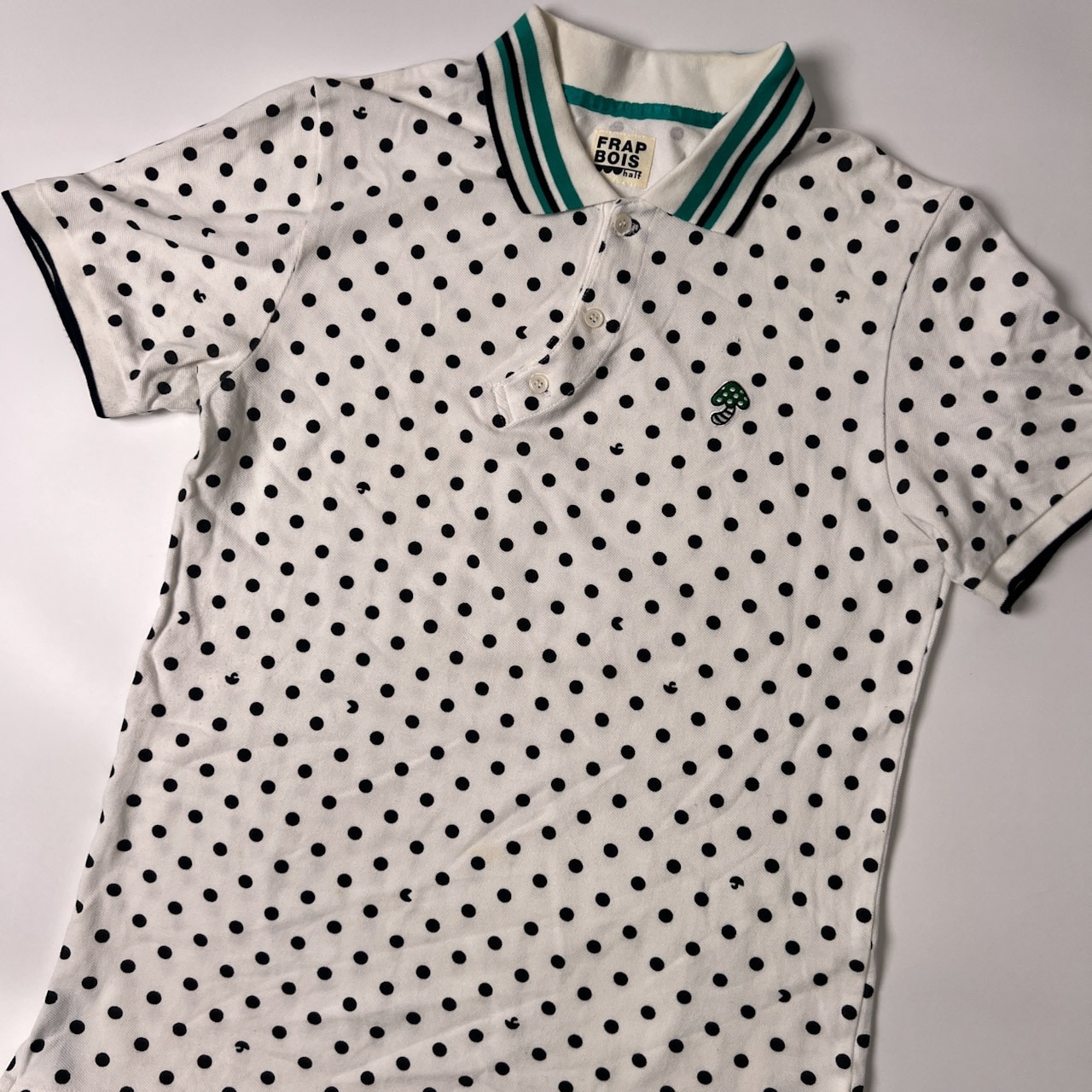 FRAPBOIS フラボア half ドット柄 きのこ 半袖ポロシャツ 2/ホワイト