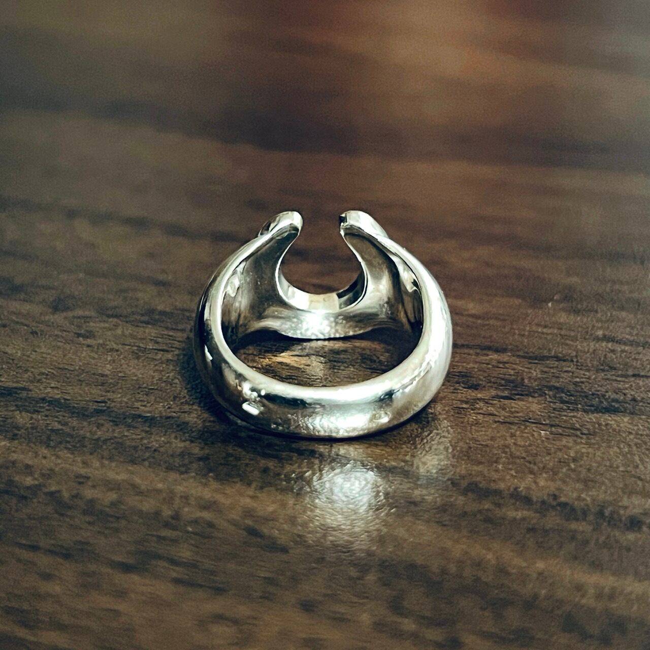 VINATGE HERMES Horseshoe Ring 52 Silver / 18K Gold | ヴィンテージ 