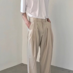 ルーズ立体プリーツモードパンツ　0780