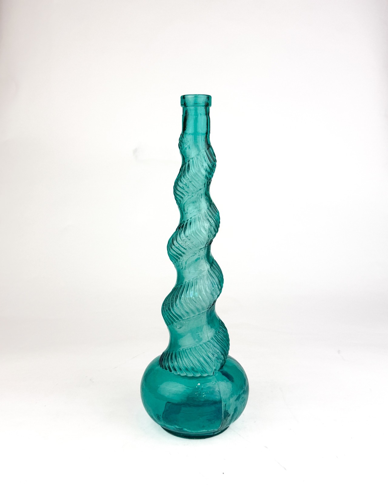 ヴィンテージ雑貨 スパイラルガラス フラワーベース