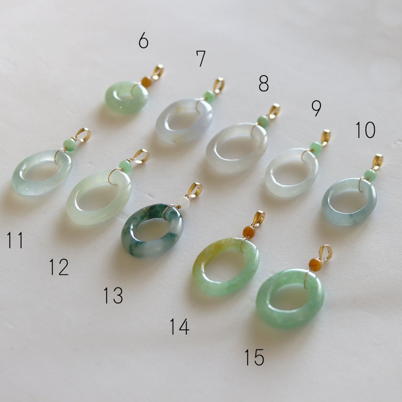 キュートなお守りに！ K18 ペンダント トップ 環飾翠シリーズ  A貨翡翠 jd_pt1006