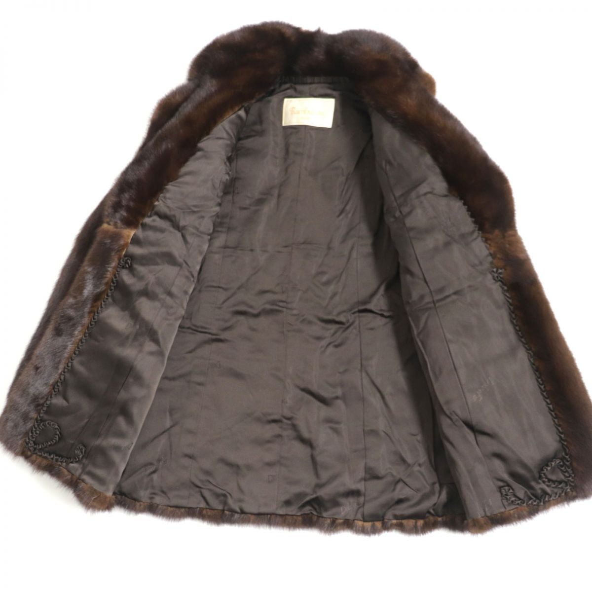 ○極美品▼Rambulton(ONWARD)　MINK　ランブルトン(オンワード)　シェアードミンク　裏地総柄　本毛皮デザインコート　ワインレッド　F 極美品☆Rambulton(ONWARD) ランブルトン(オンワード) MINK