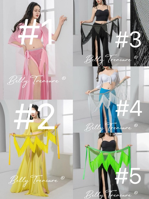 ベリーダンス ヒップスカーフ　 5カラー　QCZW TJ021　 202505