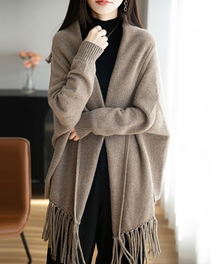 フリンジショールカーディガン 2color A0631