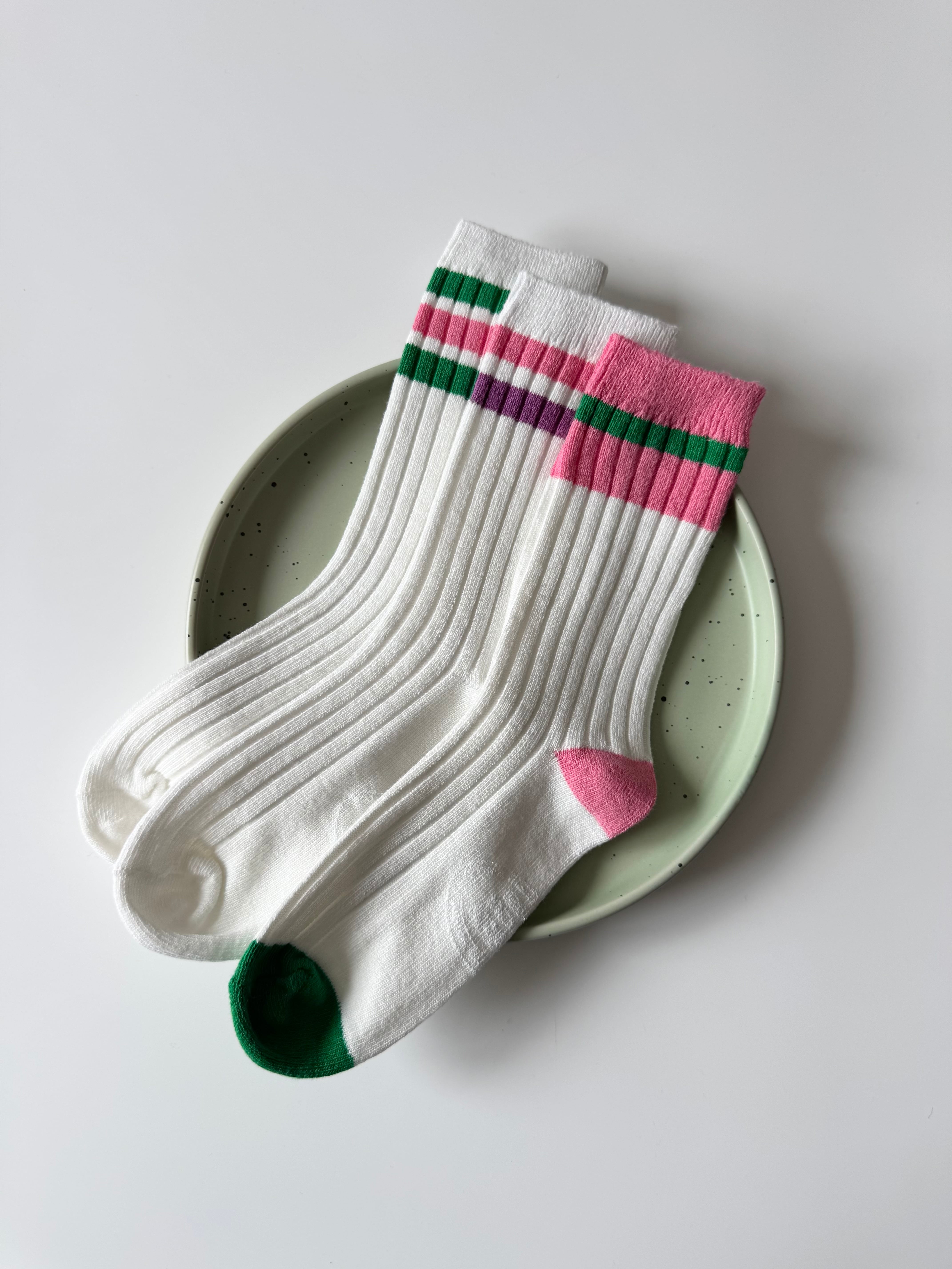 3set ピンクライン socks（16〜24cm）4311