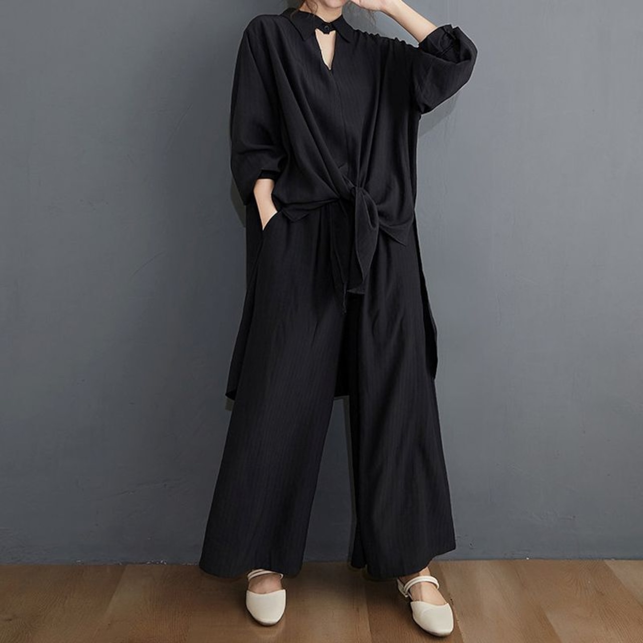襟元カットデザイン ワイド セットアップ 00418