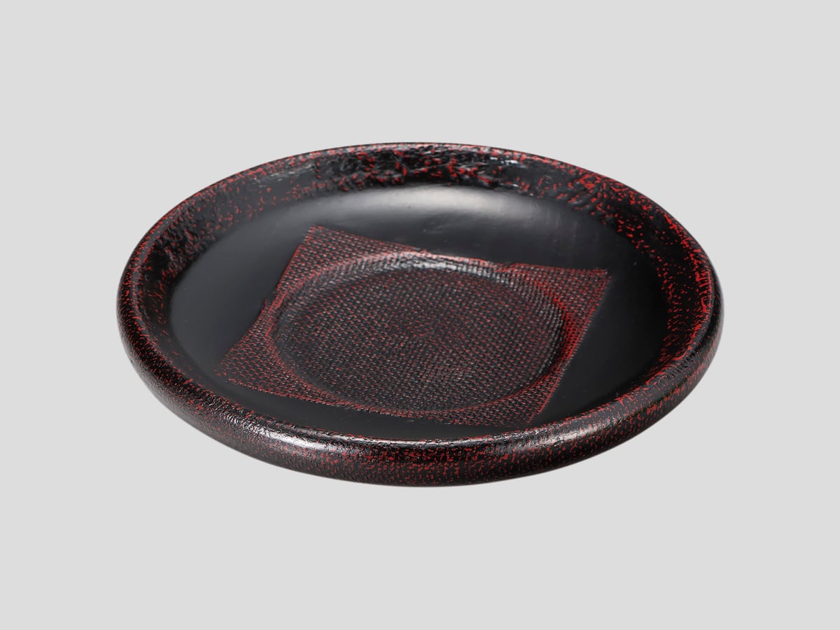 奉呈 山中塗り 山中塗 五彩独楽茶托 コースター ストライプ 10客 十客