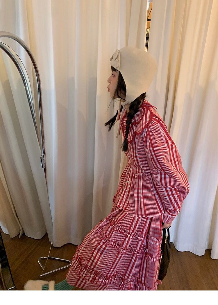 新品Sugar glossピンク チェック柄ワンピース&カーディガンセットアップ チェックセットアップ | セットアップ | NOELA OFFICIAL WEB STORE