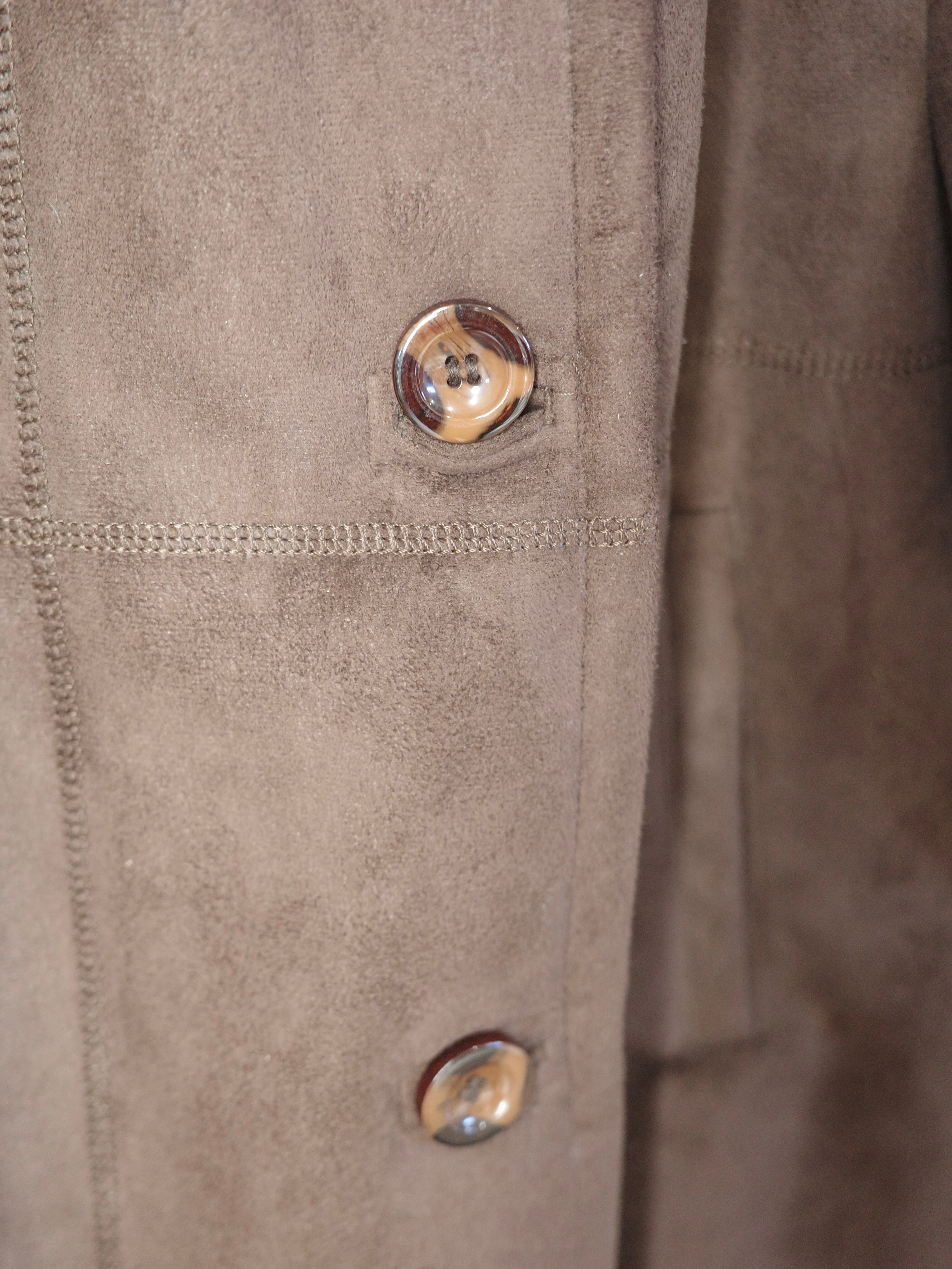vintage〉fake suede brown coat | CherLife