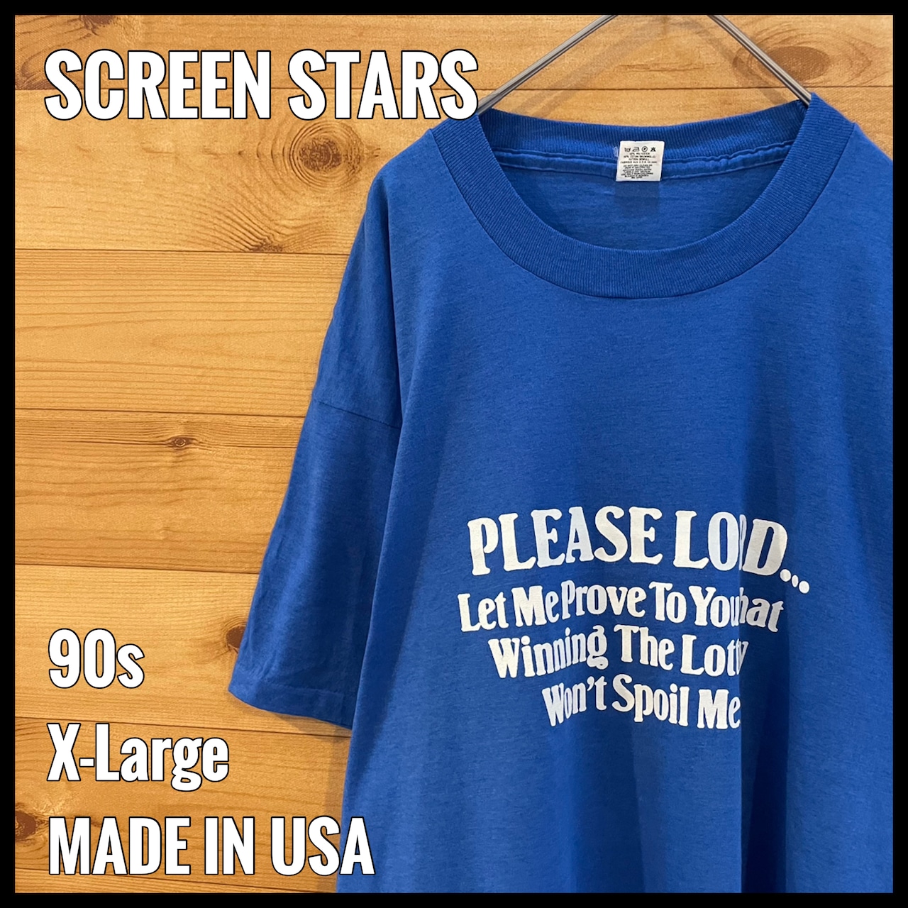 【SCREEN STARS】90s USA製 Tシャツ ブルー シングルステッチ  ビンテージ X-Large us古着