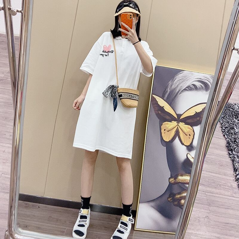 サマードレス スリムカジュアルスカート 大きめサイズ 夏物 ミックスインファッション63913499535