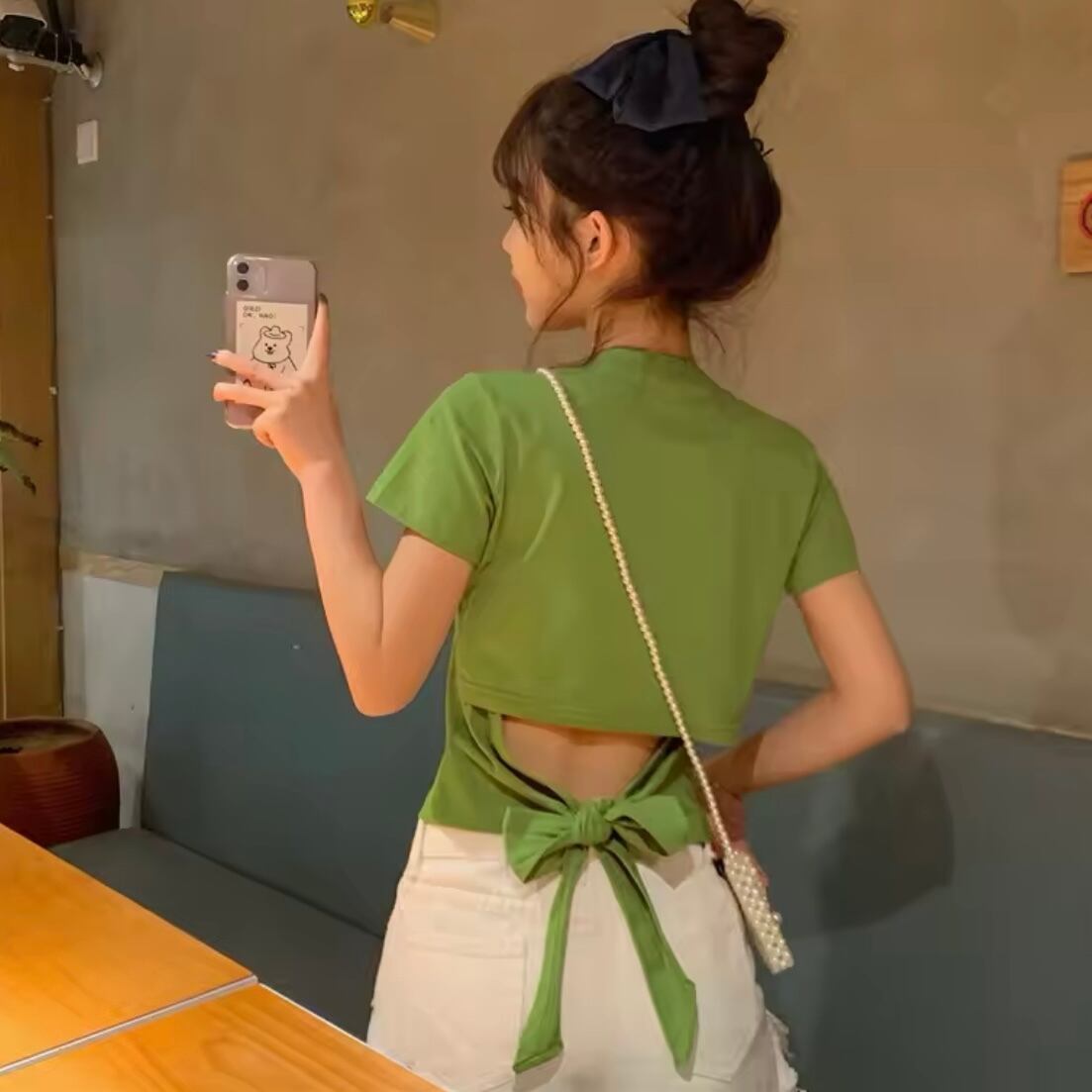バックリボンミニTシャツ
