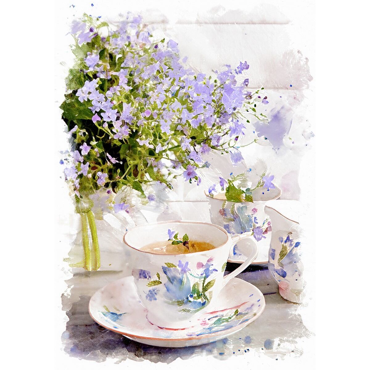 水彩画　クリスマス　花　花瓶　美術　絵画　アート　インテリア X RAY キャンバスアート サンダーソニア 絵画 インテリア 玄関