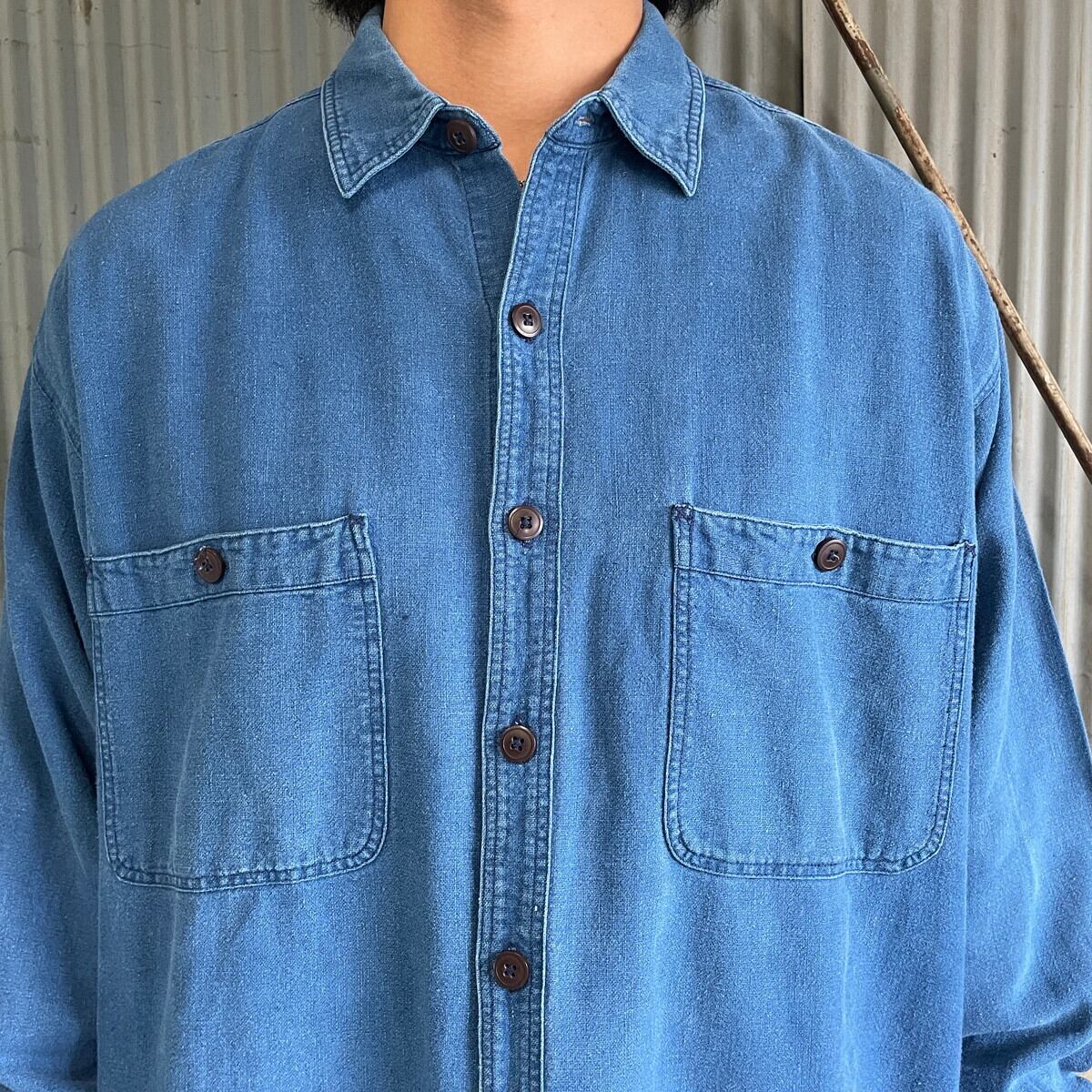 90年代 Patagonia パタゴニア コットン 長袖シャツ メンズL 古着 90s
