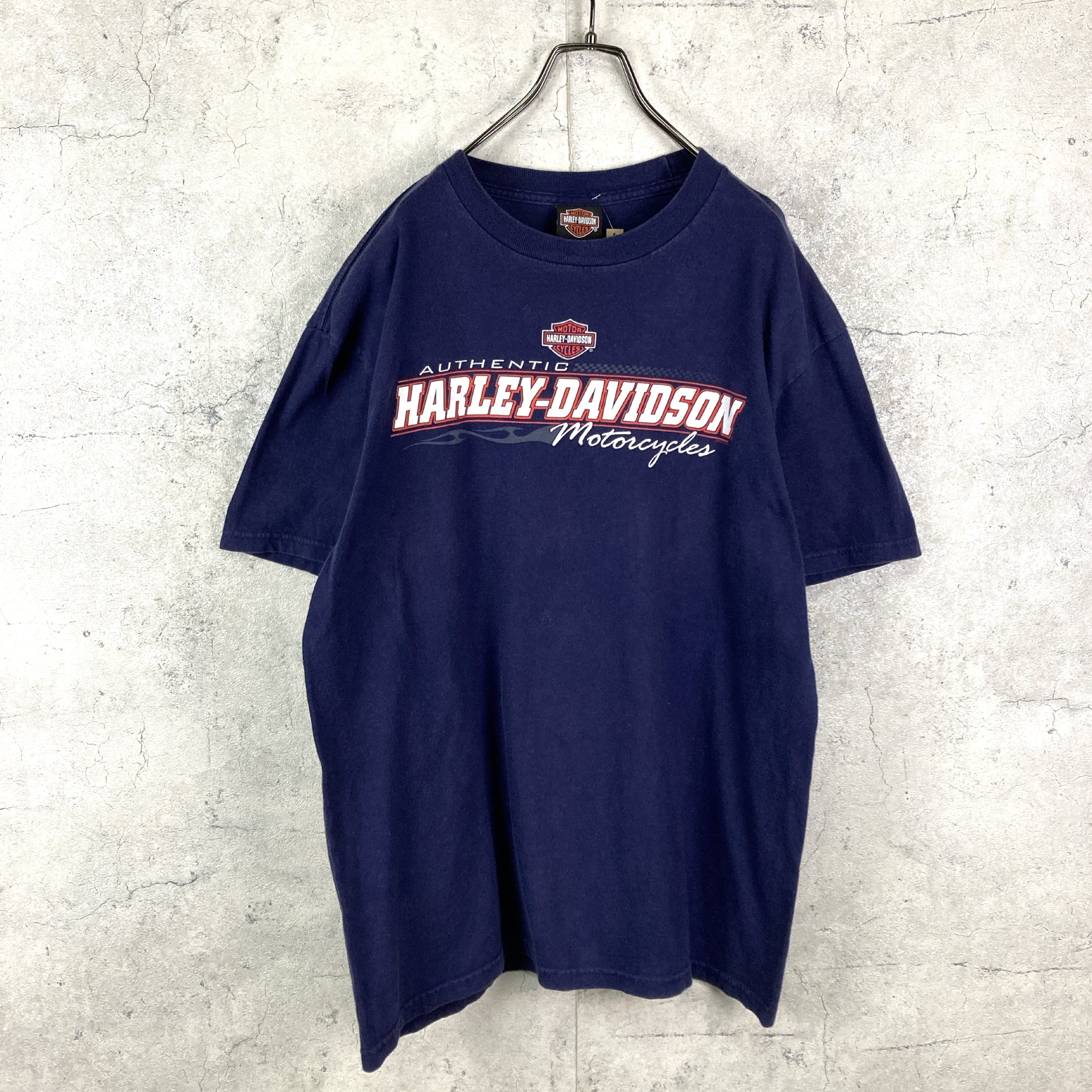 【希少】 ハーレーダビッドソン 両面プリント tシャツ ネイビー 2XL