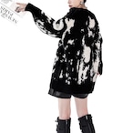 Trendy tie-dye patchwork V-neck sweatert (ME166)