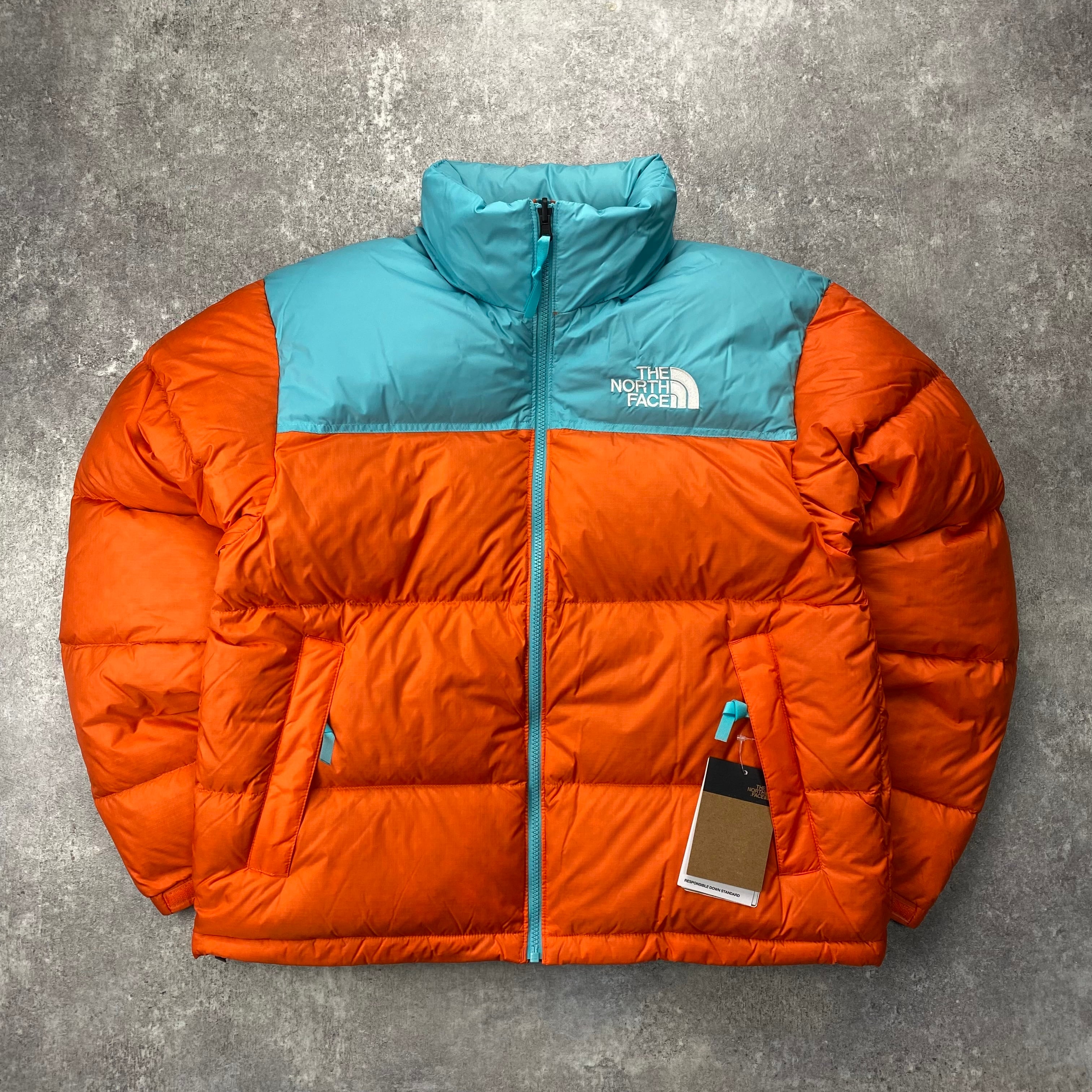 north face nuptse orange