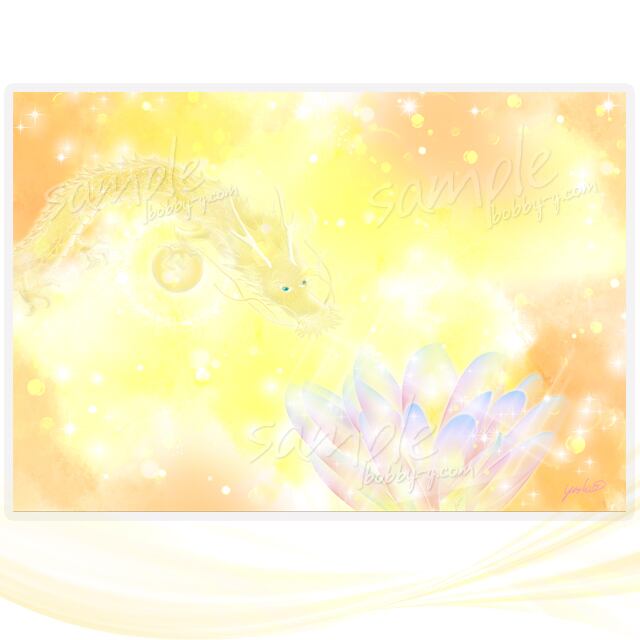 金龍と蓮の花 龍神カード／ドラゴン・スピリチュアル・高次の