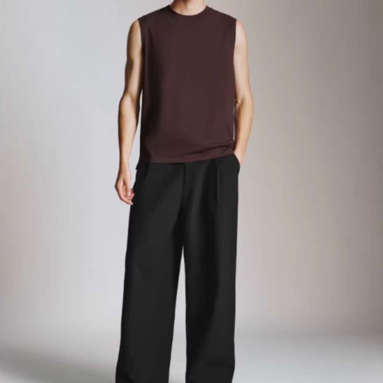 ボルドーシンプルタンクトップ　0800