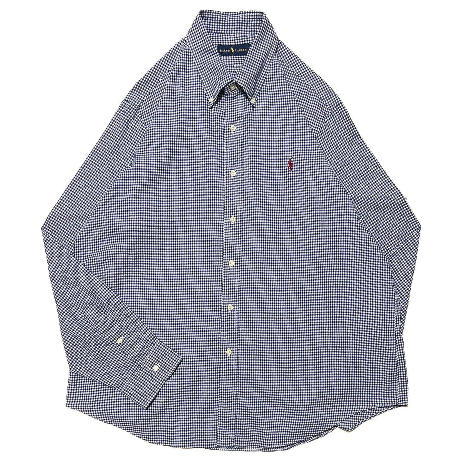 【Ralph Lauren】ラルフローレン ボタンダウンシャツ ギンガムチェック ビッグサイズ ブルー